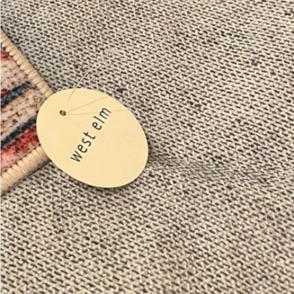NEW West Elm Red Orange Boho Aztec Geometric Moroccan Area Rug Carpet - 4' x 6'